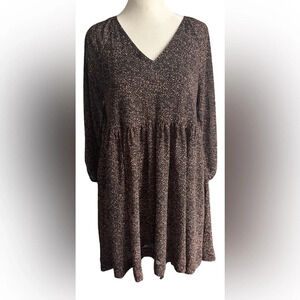 Madewell Crinkle Georgette V-Neck Babydoll Dress in Brushed Texture Womens XS